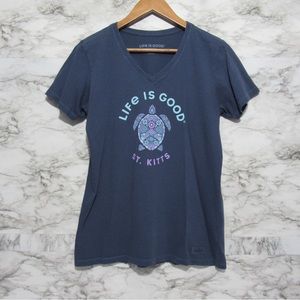 Life is Good St. Kitts Turtle Graphic CRUSHER TEE
Size Medium | Blue